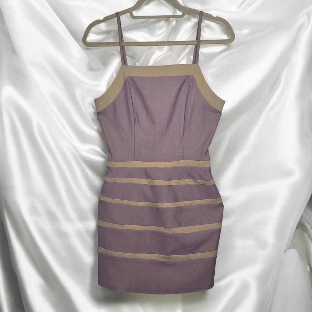Vintage Purple Mini Dress Woman Small Sleeveless Made‎ in USA Back Zip Party Y2K